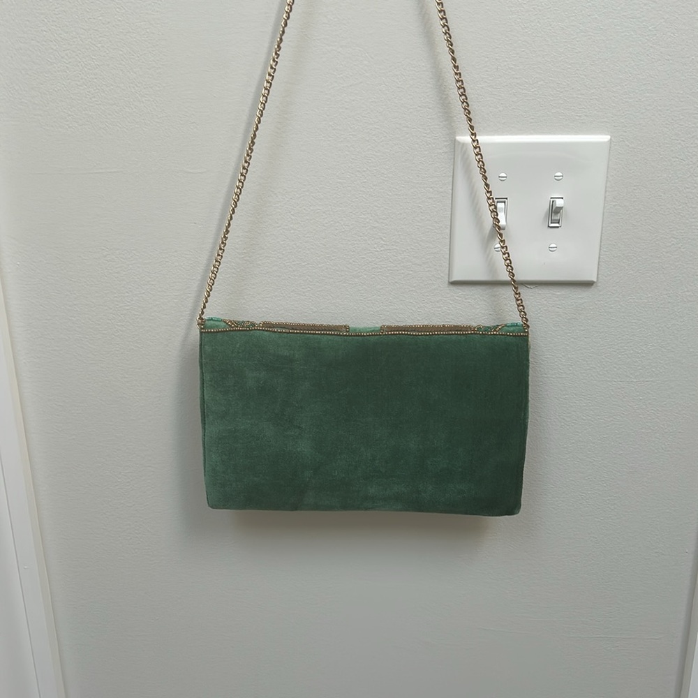 Bead the Best Green Velvet Beaded Clutch - Picture 7 of 9